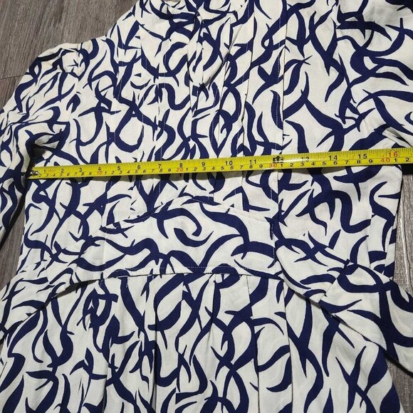 Vintage 60s navy blue and white empire waist babydoll maxi column dress - Picture 11 of 15